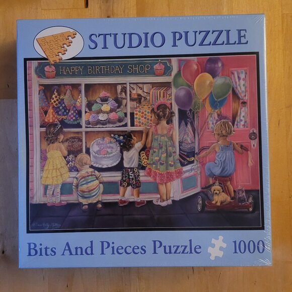 Puzzle HAPPY BIRTHDAY SHOP 1000 pcs 13+ NEW/SEALED Art by Tricia Reilly-Matthews - Picture 1 of 10